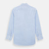 View 3 of product The Turnbull & Asser PALE BLUE LINEN MAYFAIR SHIRT features long sleeves, a classic collar, and lightweight linen fabric in a refined Mayfair fit, shown on a white background.