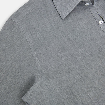 Grey Linen Westminster Shirt Image 5