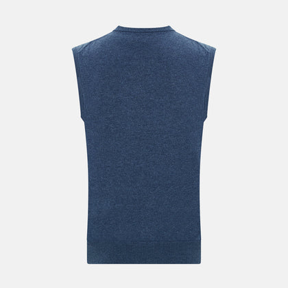 Pacific Blue Cashmere Round Neck Vest Image 2