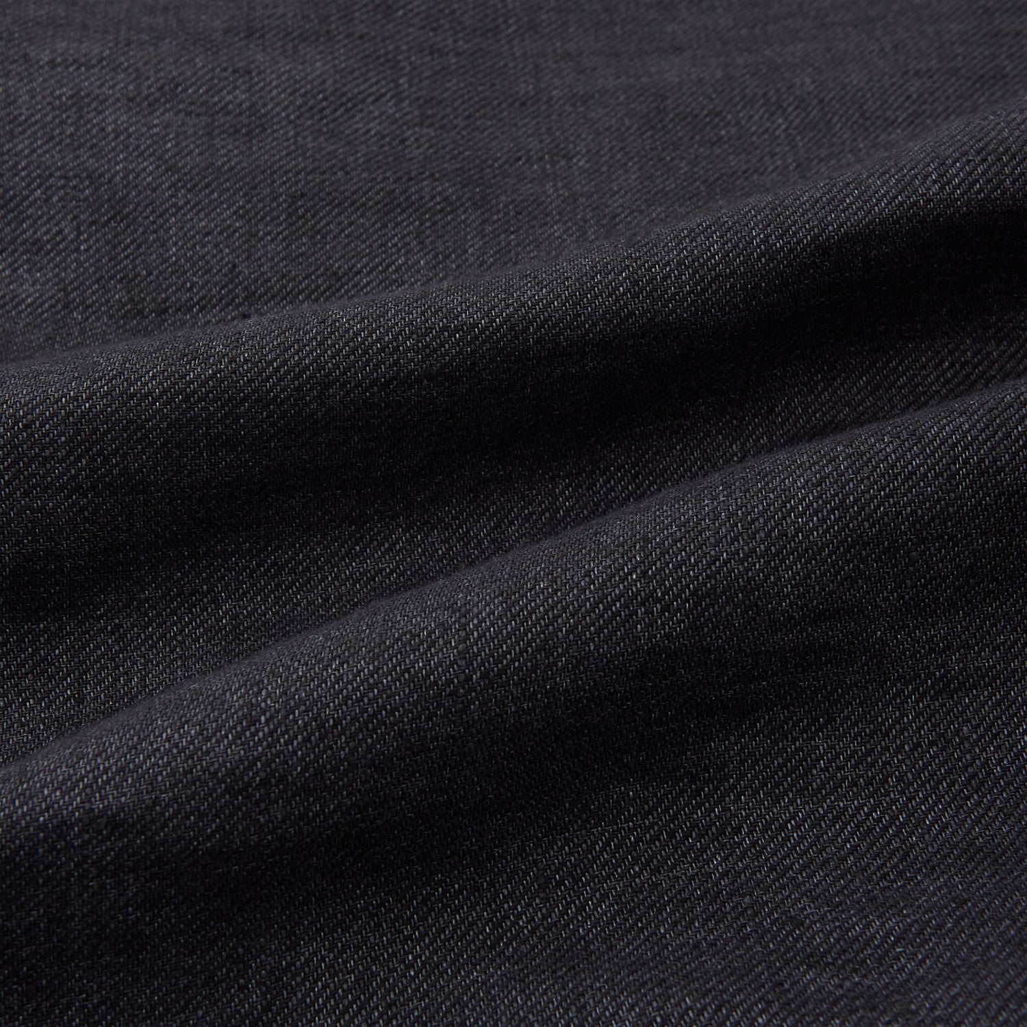 View 5 of product The Turnbull & Asser Ash Linen Twill Waistcoat is a dark gray, sleeveless V-neck with three front buttons, a chest pocket, and two diagonal zippered pockets in subtly textured twill. Shown on a plain white background.