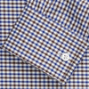 View 2 of product A must-have for any men's wardrobe, the Turnbull & Asser Brown and Blue Cotton Multi Check Weekend Fit Finch Shirt features long sleeves, button-down design, collar, and buttoned cuffs in a stylish check pattern.