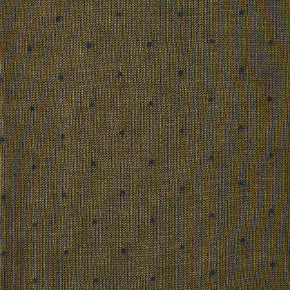 Khaki and Navy Polka Dot Cotton Mid-length Socks Image 1