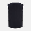 View 4 of product The Turnbull & Asser Navy Single-breasted Waistcoat is a sleeveless wool-cashmere piece with a small chest pocket and two side pockets, shown against a white background—an ideal addition to your winter wardrobe.