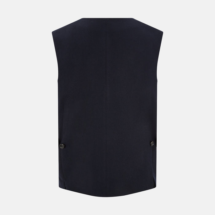 Navy Single-breasted Waistcoat Image 3