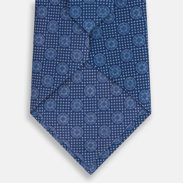 Azzurro Medallion Printed Silk Tie Image 2