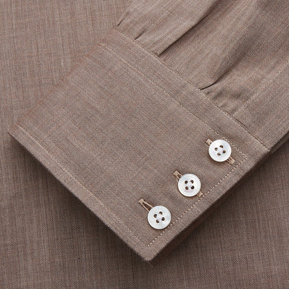 Camel Cotton Melange Regular Fit Mayfair Shirt Image 1