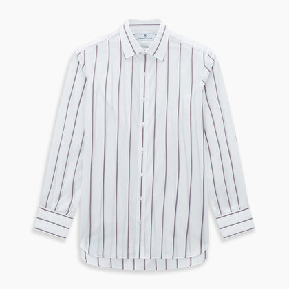 Burgundy Track Stripe Mayfair Shirt Image 6