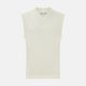 The Turnbull & Asser Cream Fine Merino V-Neck Vest is a sleeveless knit with ribbed edges, ideal for a refined modern look. Shown on a plain white background.