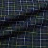 View 8 of product The Turnbull & Asser Navy and Khaki Tartan Windsor Shirt features a long-sleeve button-up design with a Windsor collar and buttoned cuffs, showcasing British craftsmanship in a classic tartan pattern.