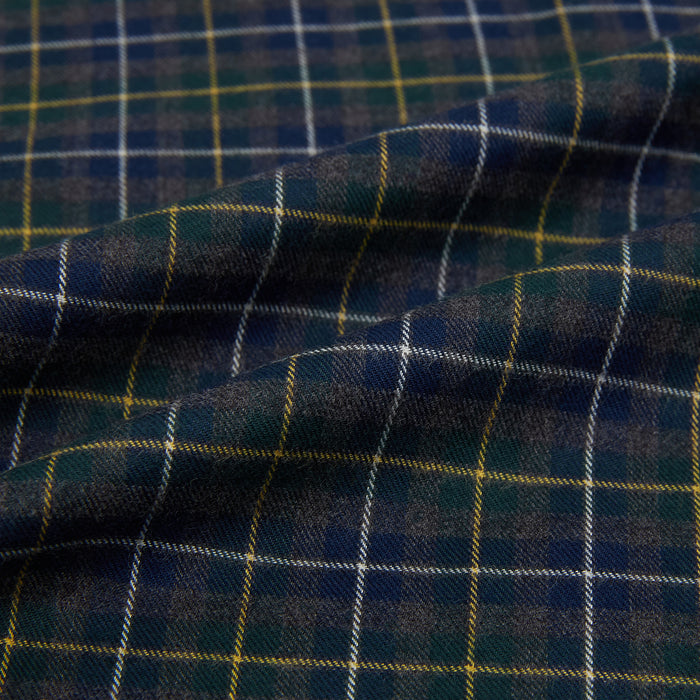 Navy and Khaki Tartan Windsor Shirt Image 7
