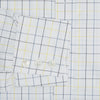 View 4 of product The Turnbull & Asser Yellow and Blue Grid Check Mayfair Shirt features a long-sleeve button-up design with a yellow and blue grid pattern, shown against a plain white background.