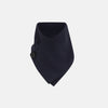 View 1 of product The Turnbull & Asser Navy Silk and Cotton Neck Warmer features a dark navy blue textured fabric and a single black button, shown against a plain light gray background.