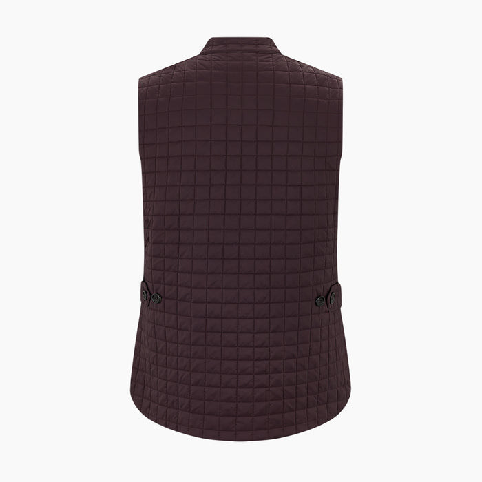 Burgundy Double-Breasted Quilted Gilet Image 2
