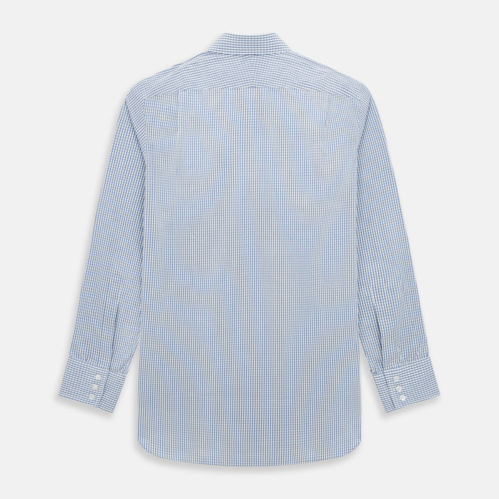 Sky Blue Micro Shadow Check Mayfair Shirt Image 2
