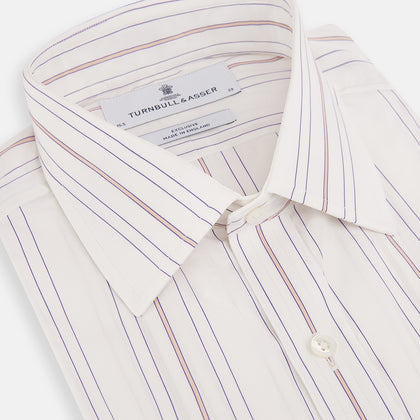Purple and Rose Multi Stripe Mayfair Shirt Image 1