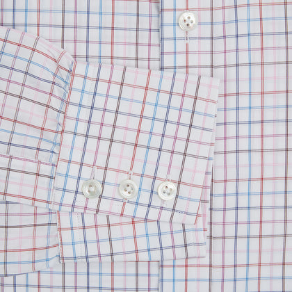 Pink Multi Double Grid Check Mayfair Shirt Image 2