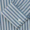 View 3 of product Turnbull & Asser’s Pale Blue Multi Stripe Weekend Fit Wool Shirt features a Derby collar, 1-button cuffs, and a chest pocket—ideal for casual layering. Shown laid flat on a white background for easy styling.