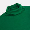 View 2 of product The Turnbull & Asser Hunter Green Fine Merino High Neck Jumper features a classic long-sleeve turtleneck style, crafted from soft merino wool and displayed against a crisp white background.