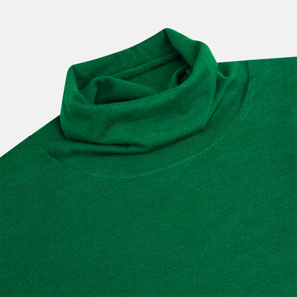 Hunter Green Fine Merino High Neck Jumper Image 1