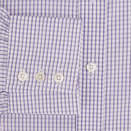 Purple Micro Shadow Check Mayfair Shirt Image 3