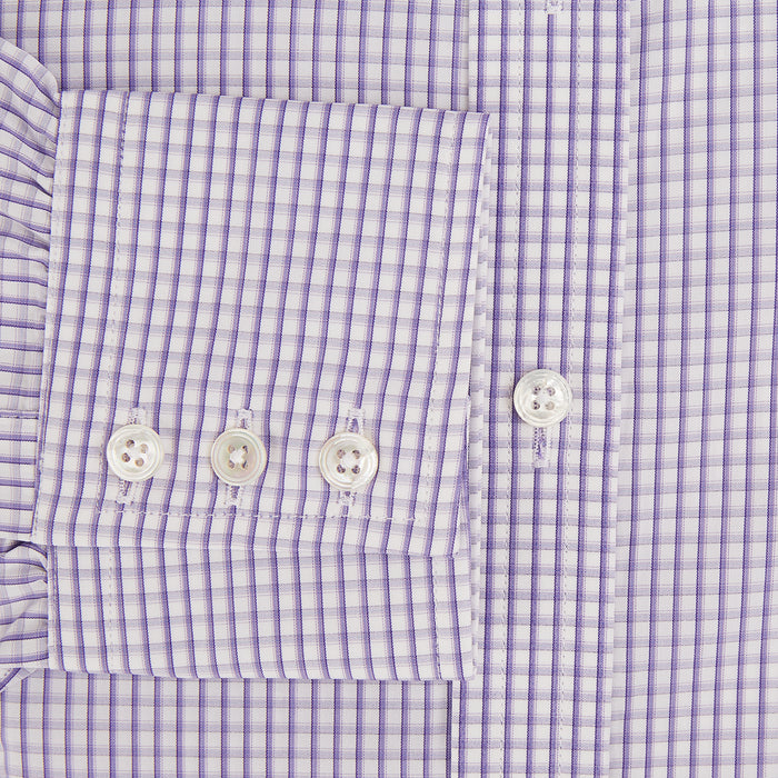Purple Micro Shadow Check Mayfair Shirt Image 3