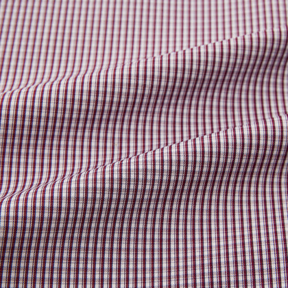 Burgundy Micro Check Mayfair Shirt Image 5
