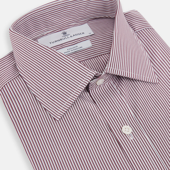 Burgundy Shadow Stripe Mayfair Shirt Image 1