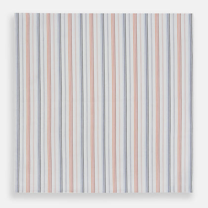 Hand Rolled Orange and Blue Multi Stripe Handkerchief Image 2