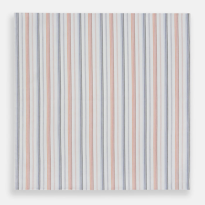 Hand Rolled Orange and Blue Multi Stripe Handkerchief Image 2