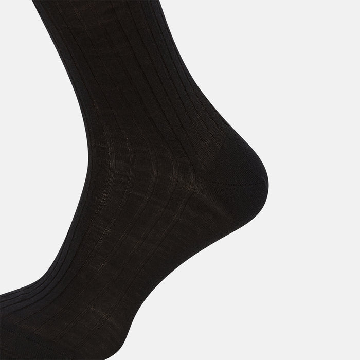 Black Wool Mid-Length Socks Image 3