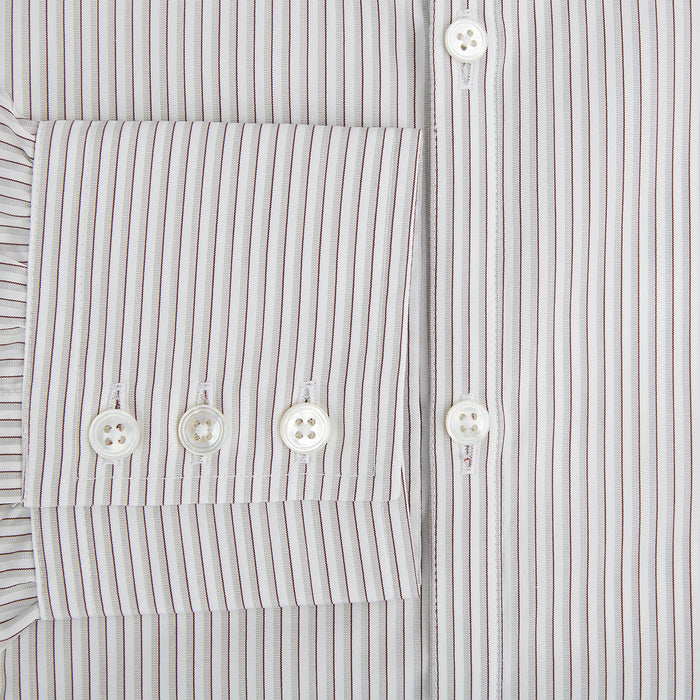 Coffee and Grey Shadow Pinstripe Westminster Shirt Image 3