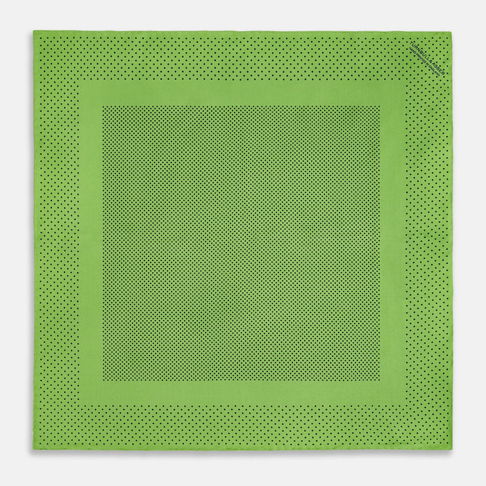 Kelly Green Dot Silk Pocket Square Image 3