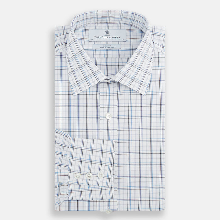 Purple and Blue Multi Check Mayfair Shirt Image 3