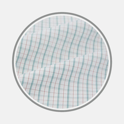 Turquoise and Red Multi Check Fabric