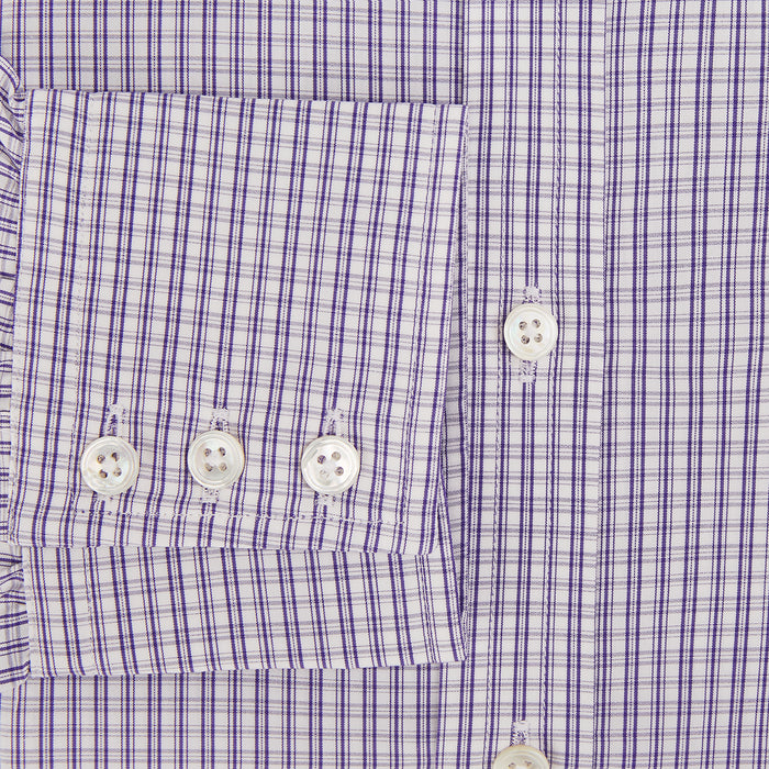 Purple Double Graph Check Mayfair Shirt Image 3