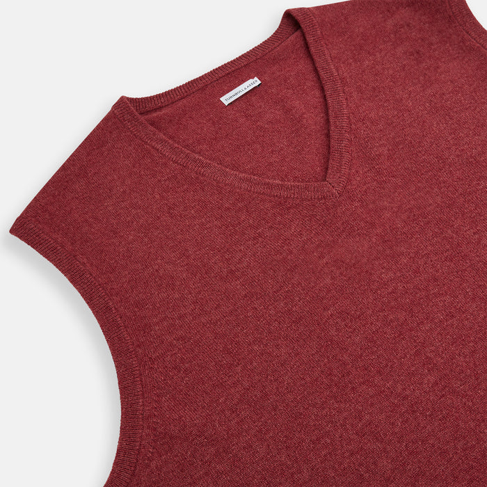 Antique Pink Cashmere V-Neck Vest Image 1