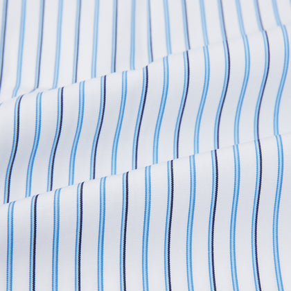 Blue and Navy Double Stripe Mayfair Shirt Image 5