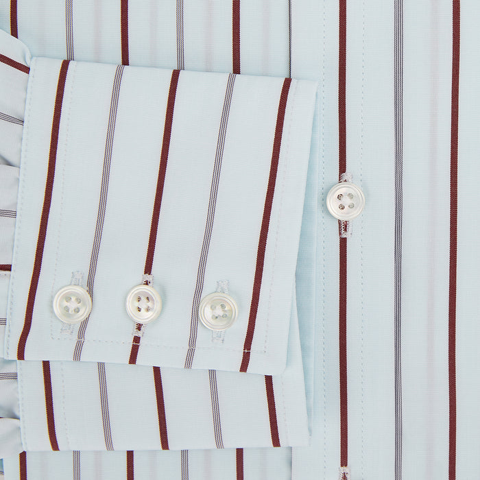 Burgundy Combination Stripe Mayfair Shirt Image 3