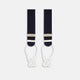 A pair of Turnbull & Asser Navy Adjustable Felt Braces, featuring pure wool boxcloth, white leather button loops, and gold-toned metal details, shown vertically on a plain white background. Expertly crafted in England for timeless style.