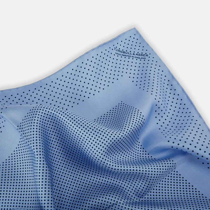 Pale Blue Dot Silk Pocket Square Image 1
