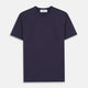 The Turnbull & Asser Navy Davey Cotton T-Shirt is a short-sleeve crew neck in solid dark blue, crafted from fine-gauge jersey and shown flat against a white background.