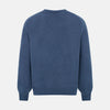 View 3 of product Turnbull & Asser’s Pacific Blue Cashmere V-Neck Jumper features ribbed cuffs, hem, and neckline, shown on a white background.