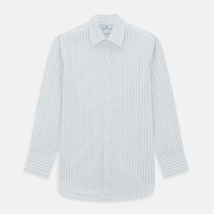 Pink and Green Wide Pinstripe Mayfair Shirt