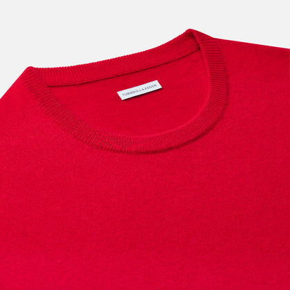 Red Cashmere Round Neck Jumper Image 1