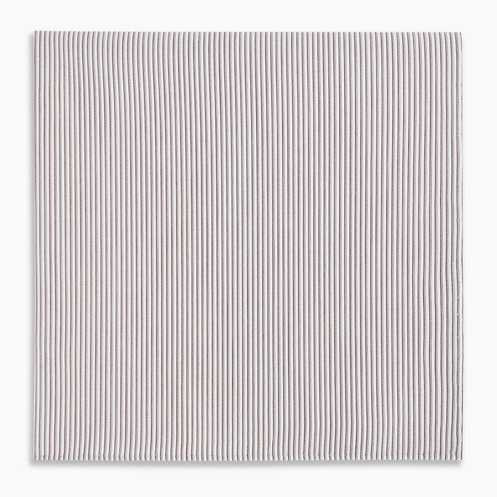 Brown Double Hairline Stripe Hand-Rolled Handkerchief Image 3