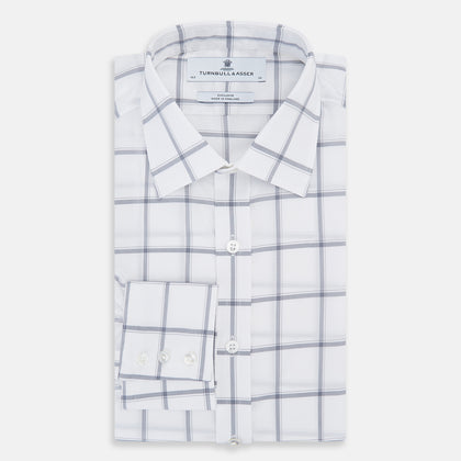 Grey Grid Check Mayfair Shirt Image 4