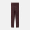 View 3 of product The Turnbull & Asser Burgundy Corduroy Charles Trousers are straight-leg stretch cotton pants in dark burgundy, featuring side and back pockets, shown against a plain white background.