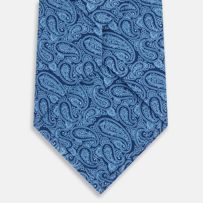 Azzurro Paisley Printed Silk Tie Image 2