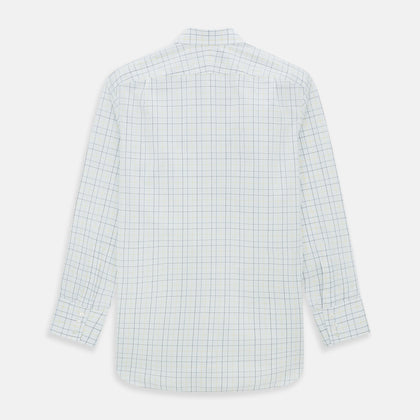 Yellow and Blue Grid Check Mayfair Shirt Image 2