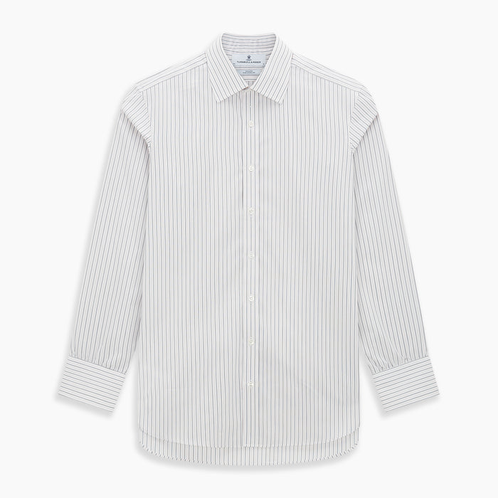 Midnight Blue and Red Ticking Stripe Mayfair Shirt Image 6